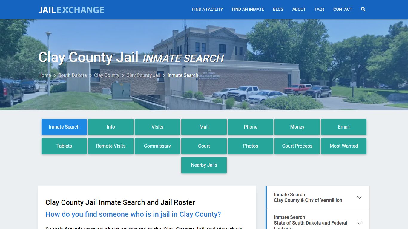 Inmate Search: Roster & Mugshots - Clay County Jail, SD